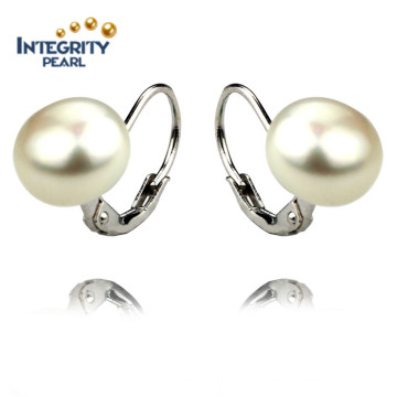 Sterling Silver Freshwater Pearl Earring 9mm Button Pearl Earring Jewel 925